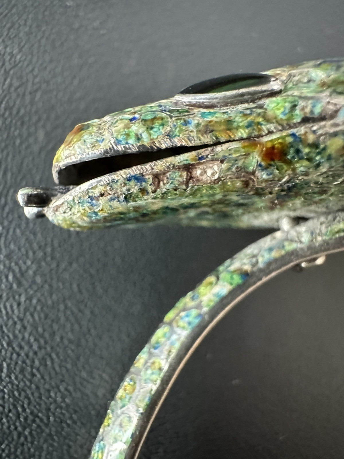 Margot de Taxco Enameled Sterling Silver Serpent Bracelet Mid-Century Modern