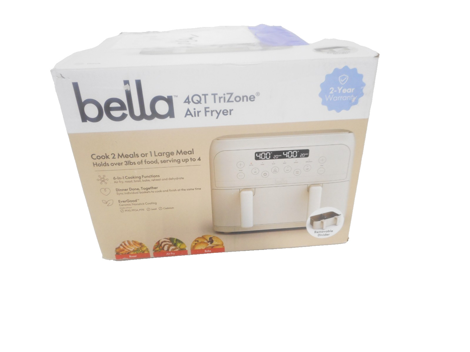 bella 4qt TriZone Air Fryer Oatmilk