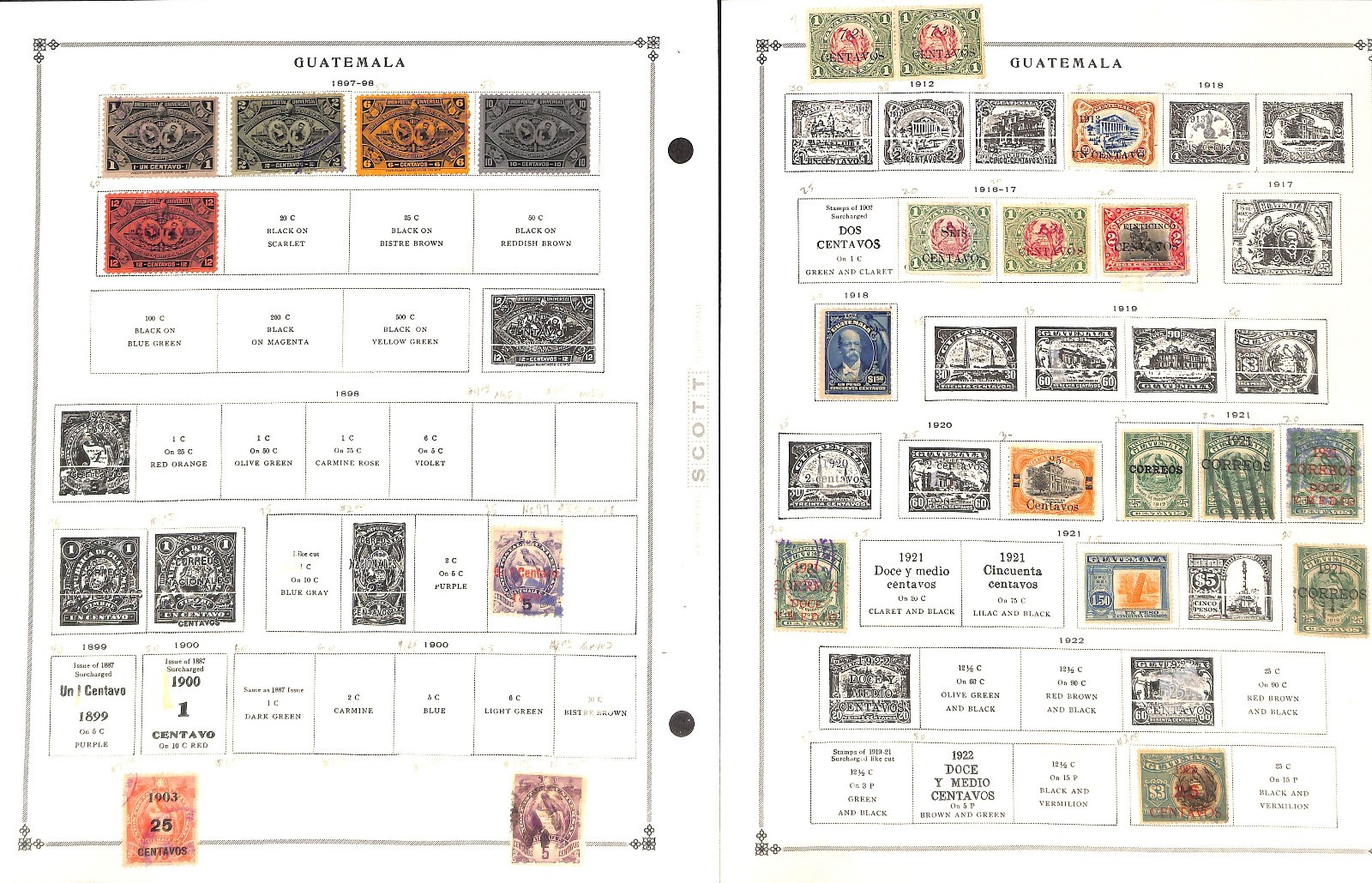 Guatemala Stamp Collection on 50 Scott International Pages, 1871-1976 (BA)