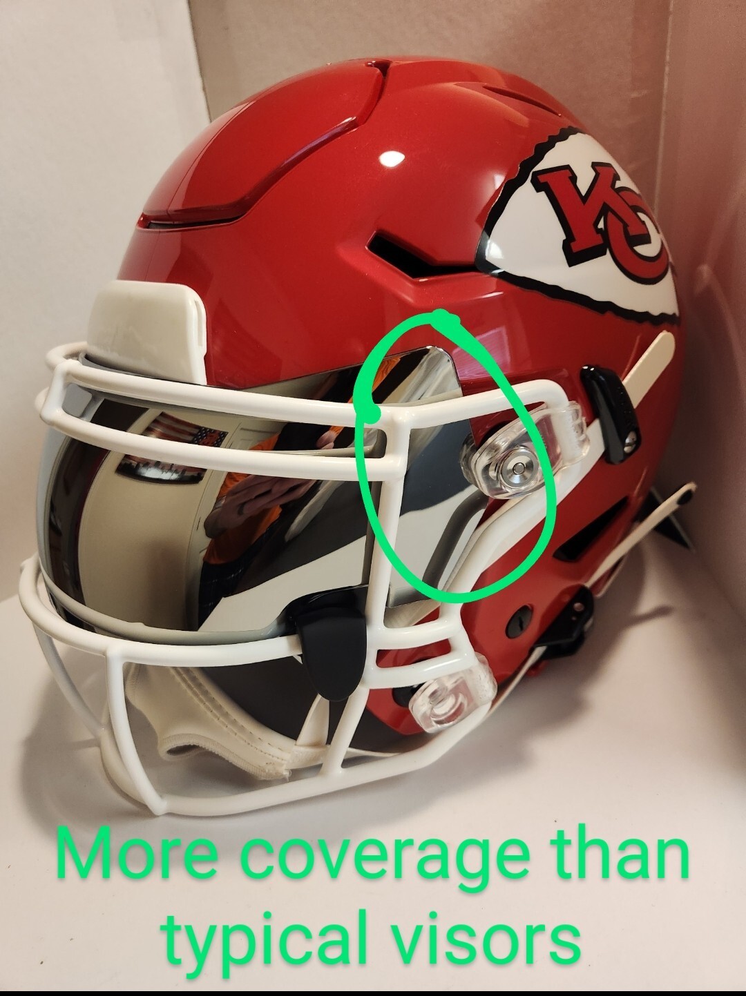 SILVER SPEED FLEX SCHUTT F7 Full Size Football Helmet Oculus Visor Eye W/Clips