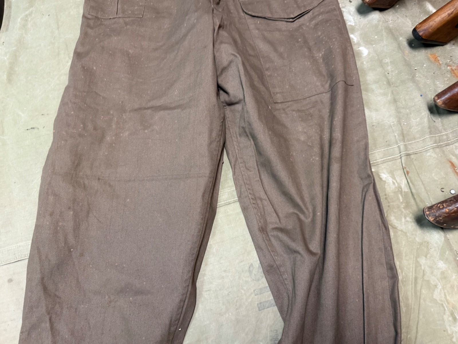 WWII BRITISH ARMY P1937 P37 SUMMER DENIM BATTLEDRESS FIELD TROUSERS-SIZE 2XL LG