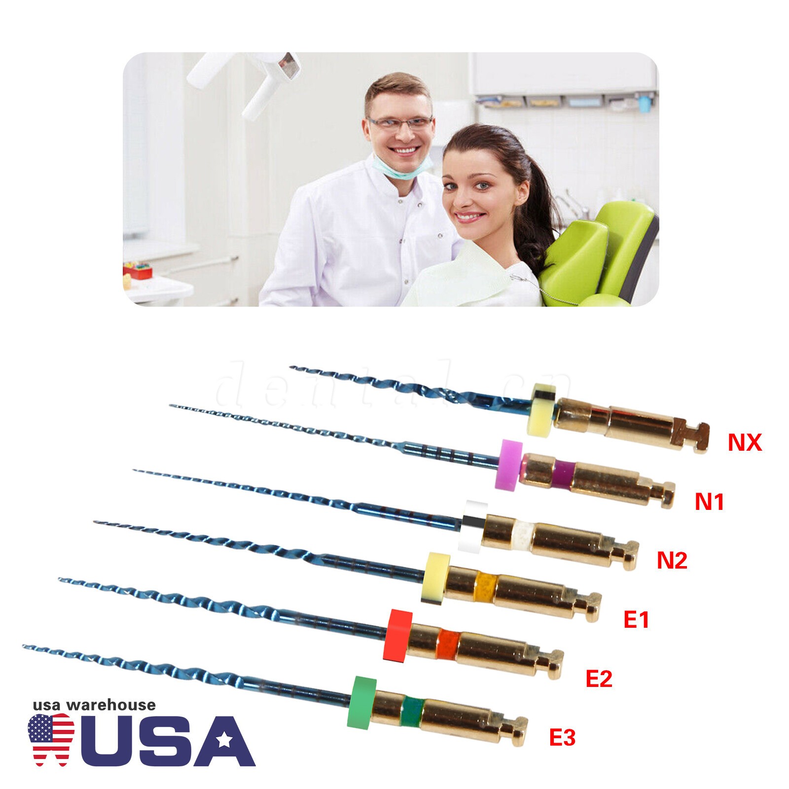 6pcs Dental NiTi Super Files Rotary Tip Endodontic Endo Motor Root Canal 25MM