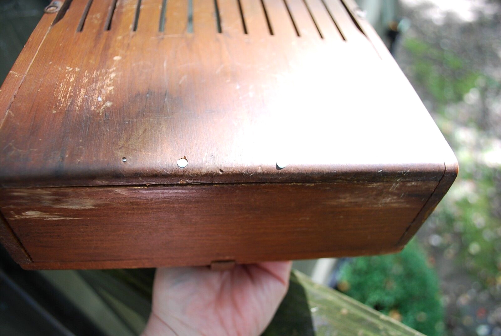 Antique Primitive HANDMADE WOOD CRANBERRY/BLUEBERRY HARVESTING SCOOP Rake Box VG