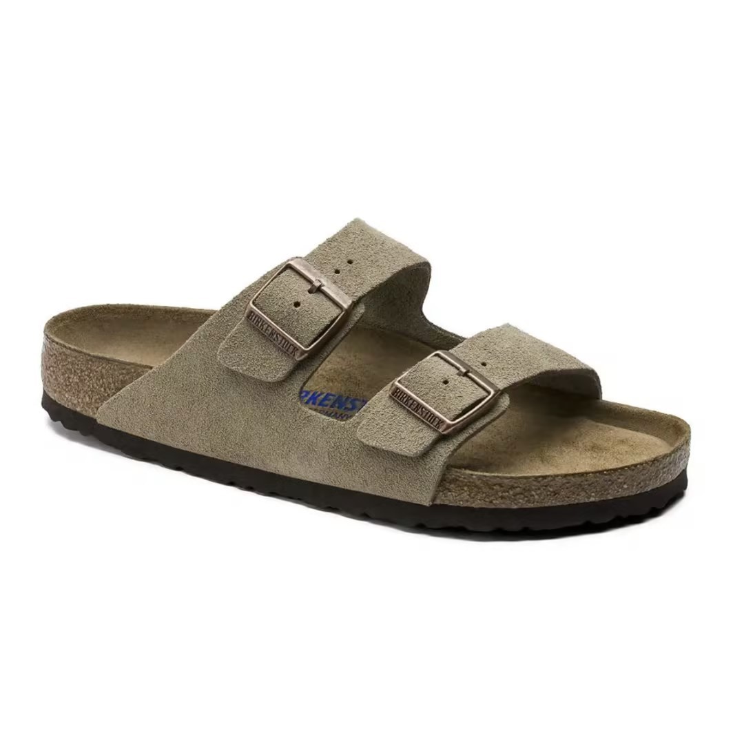 Birkenstock Arizona Soft Footbed Sandals Taupe Suede Leather Shoes EU37-45