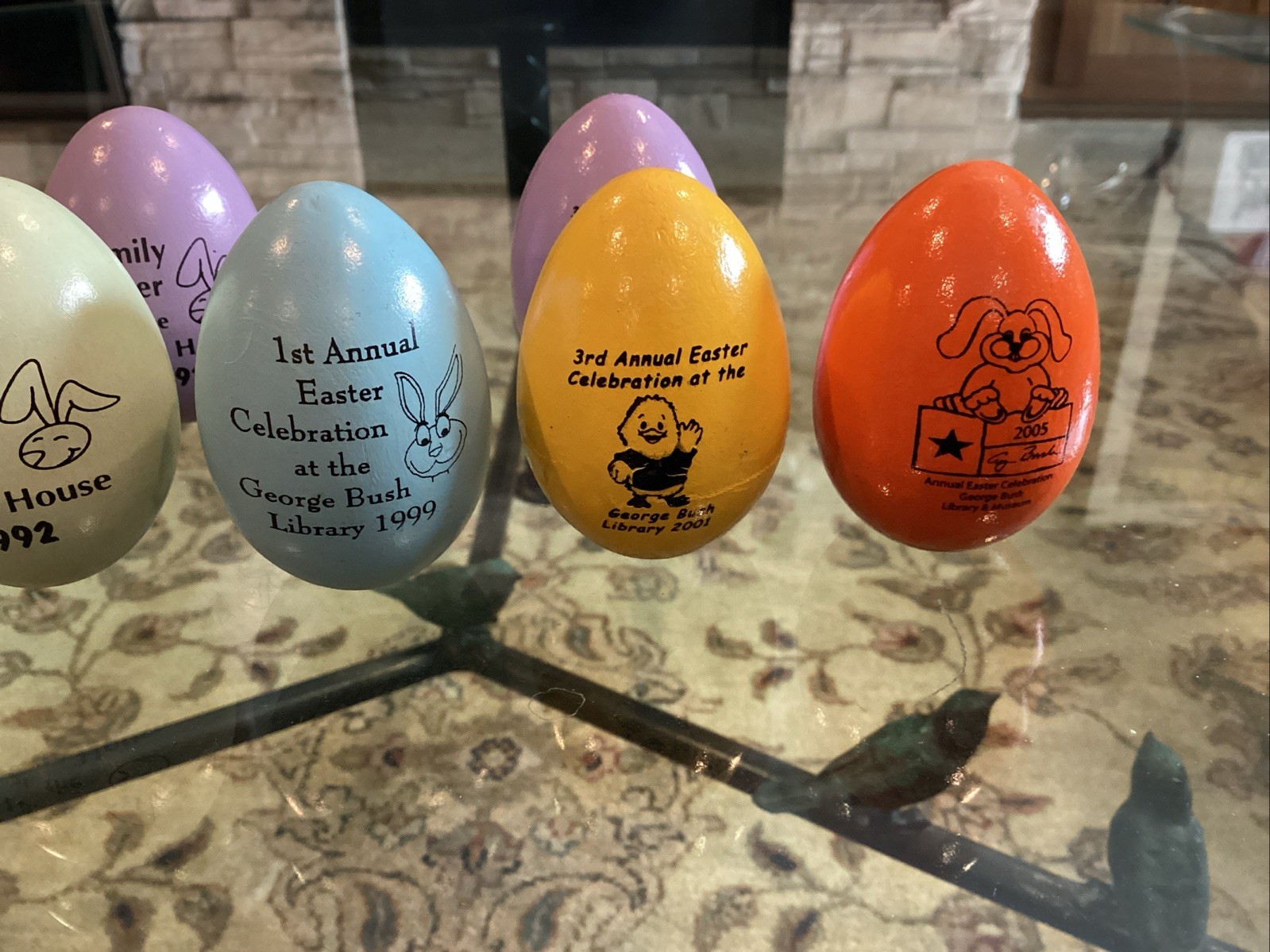 (7) George & Barbara Bush 3 White House Easter Eggs & 4 Bush Library See Listing