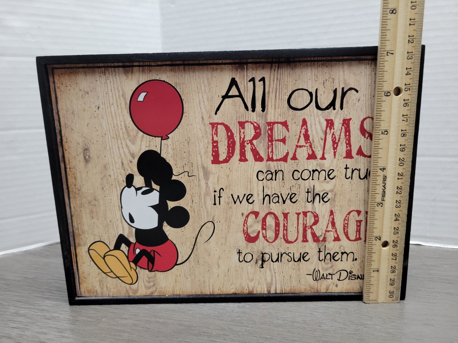 Walt Disney Quote All Our Dreams Can Come True…Mickey Framed Wood Wall Décor