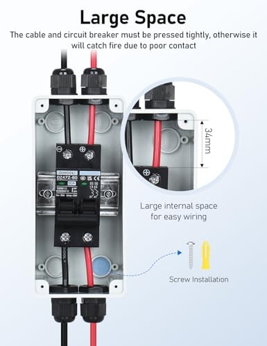 DC Circuit Breaker, 60 Amp Solar Breaker Box, Solar Panel 60 Amp Uv-proof