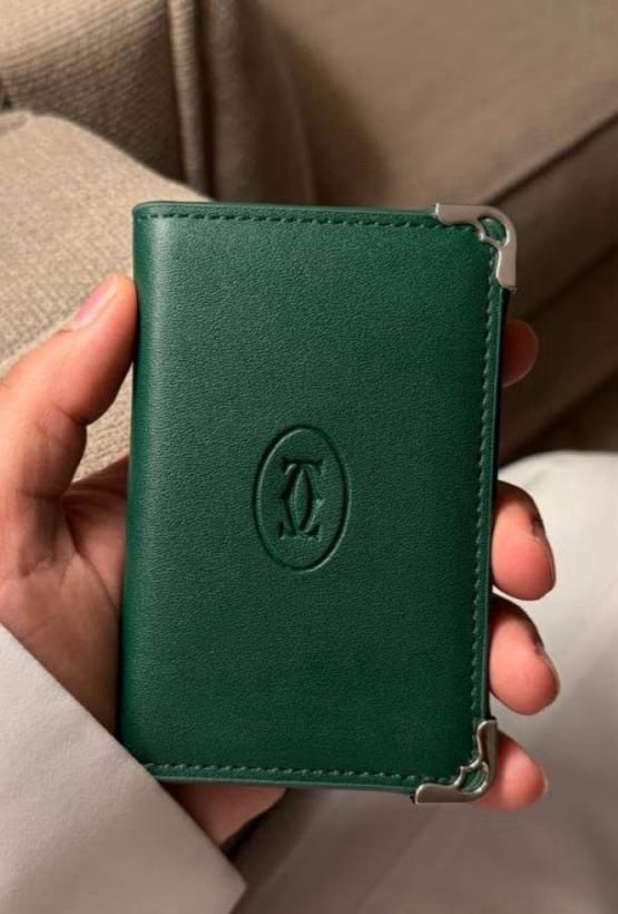 Cartier Must de Cartier Green Calfskin Leather 4CC Card Holder Wallet Full Box
