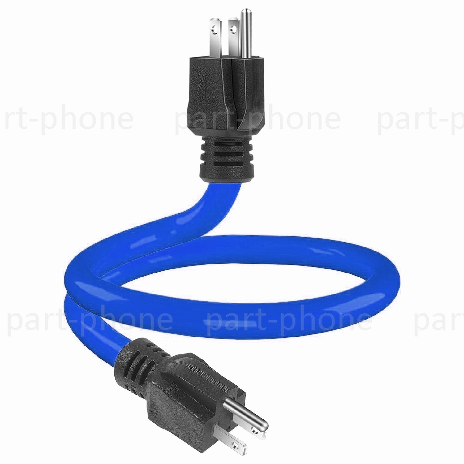 3 Prong Plug 125V Double Male Extension Cord NEMA 5-15P to 5-15P Blue