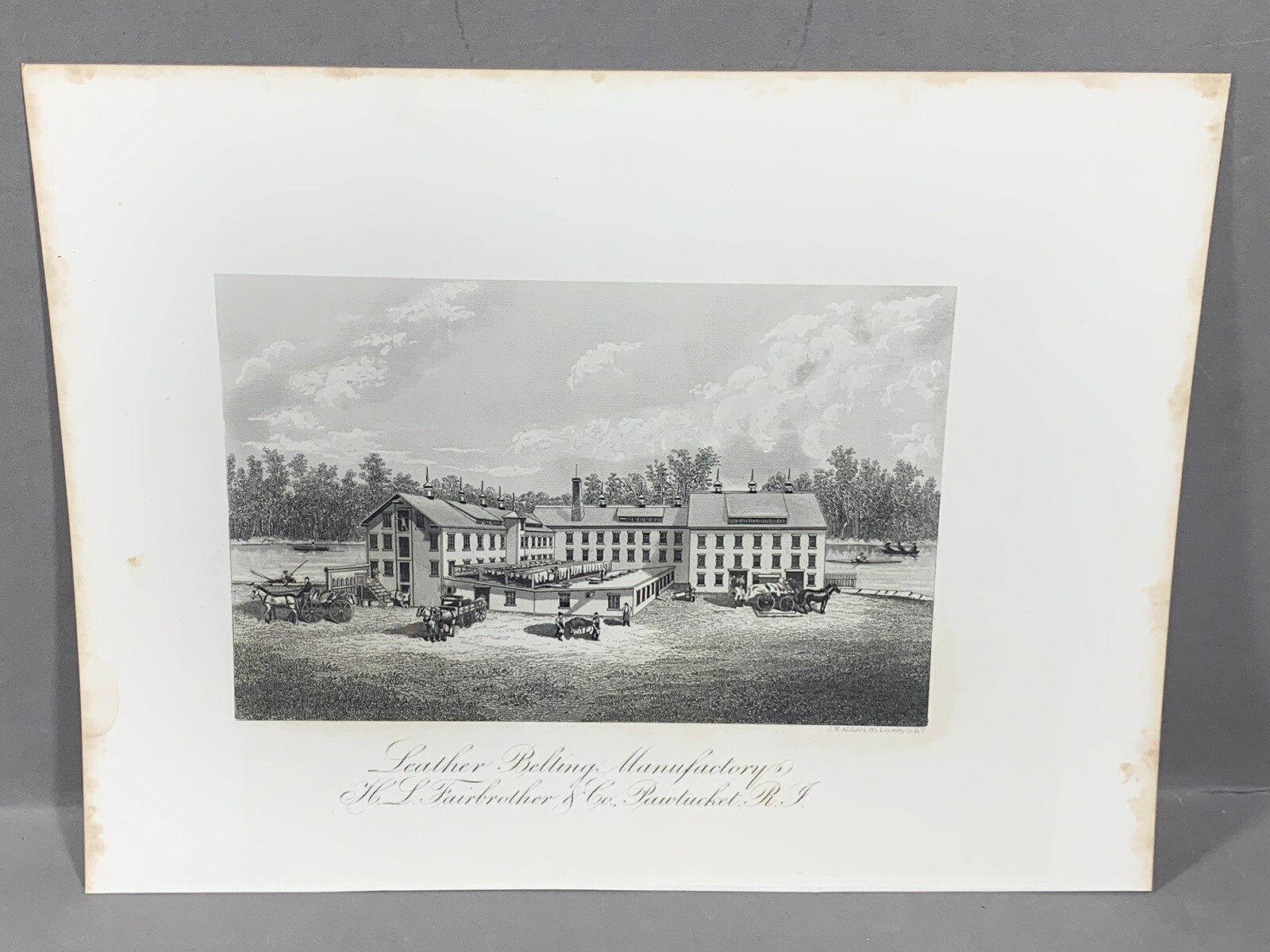 H.L. Fairbrother & Co. Leather Belting Factory Print ~ Pawtucket, Rhode Island