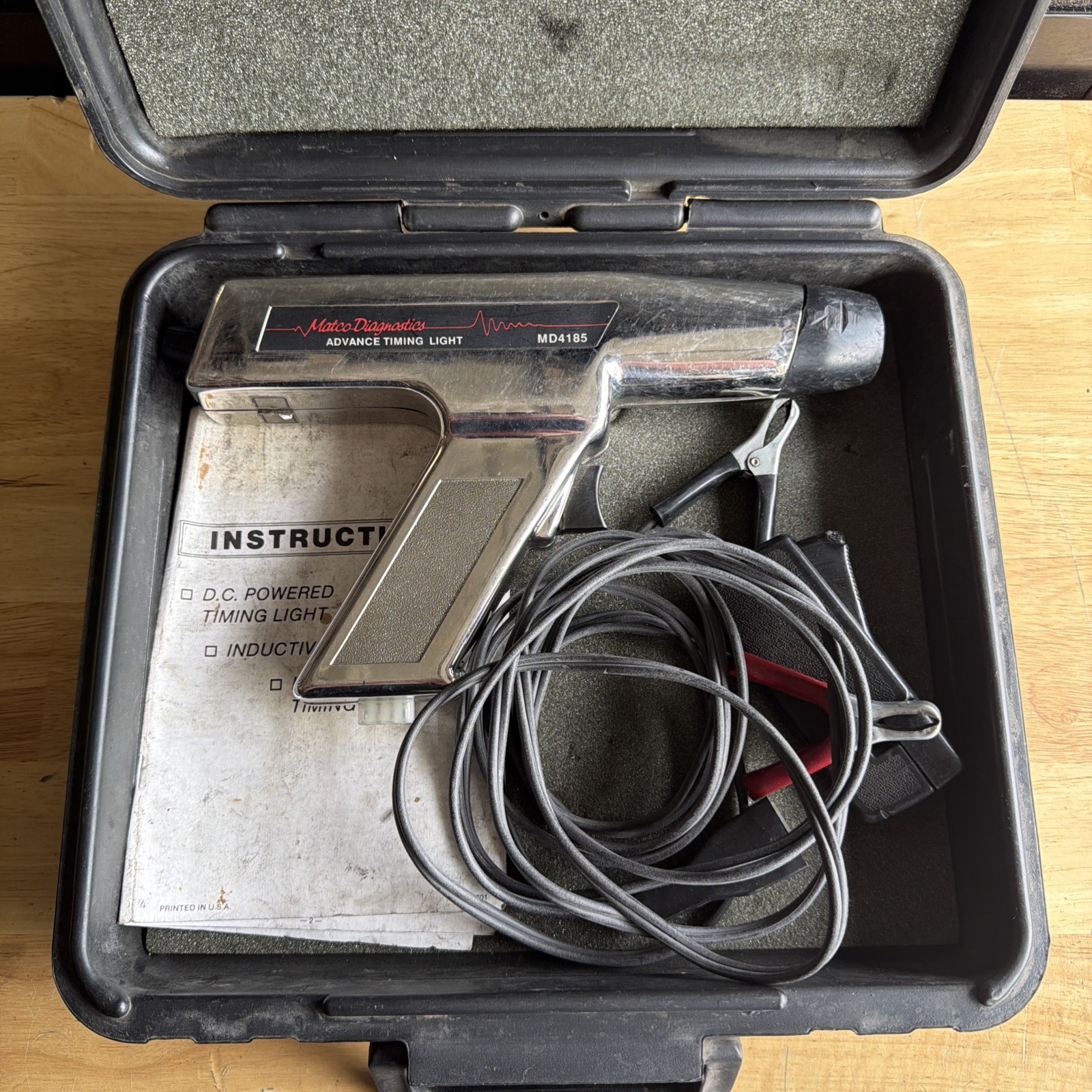 Matco Tools Diagnostic Inductive Advance Timing Light MD4185 W/Case Insts. Cable