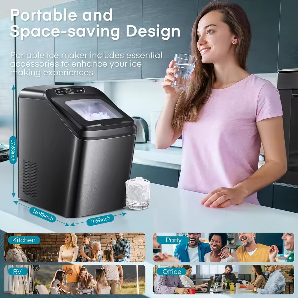 Gevi Countertop Nugget Ice Maker Machine 28lb/24 SelfCleaning Portable Ice Maker