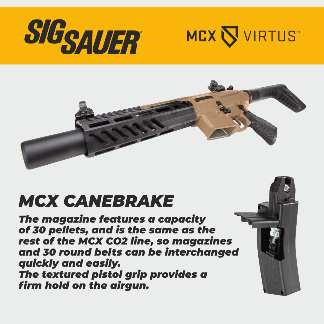 Sig Sauer MCX Canebrake .177 Cal CO2 Powered FDE/BLK Air Rifle AIR-MCX-CANEBRAKE