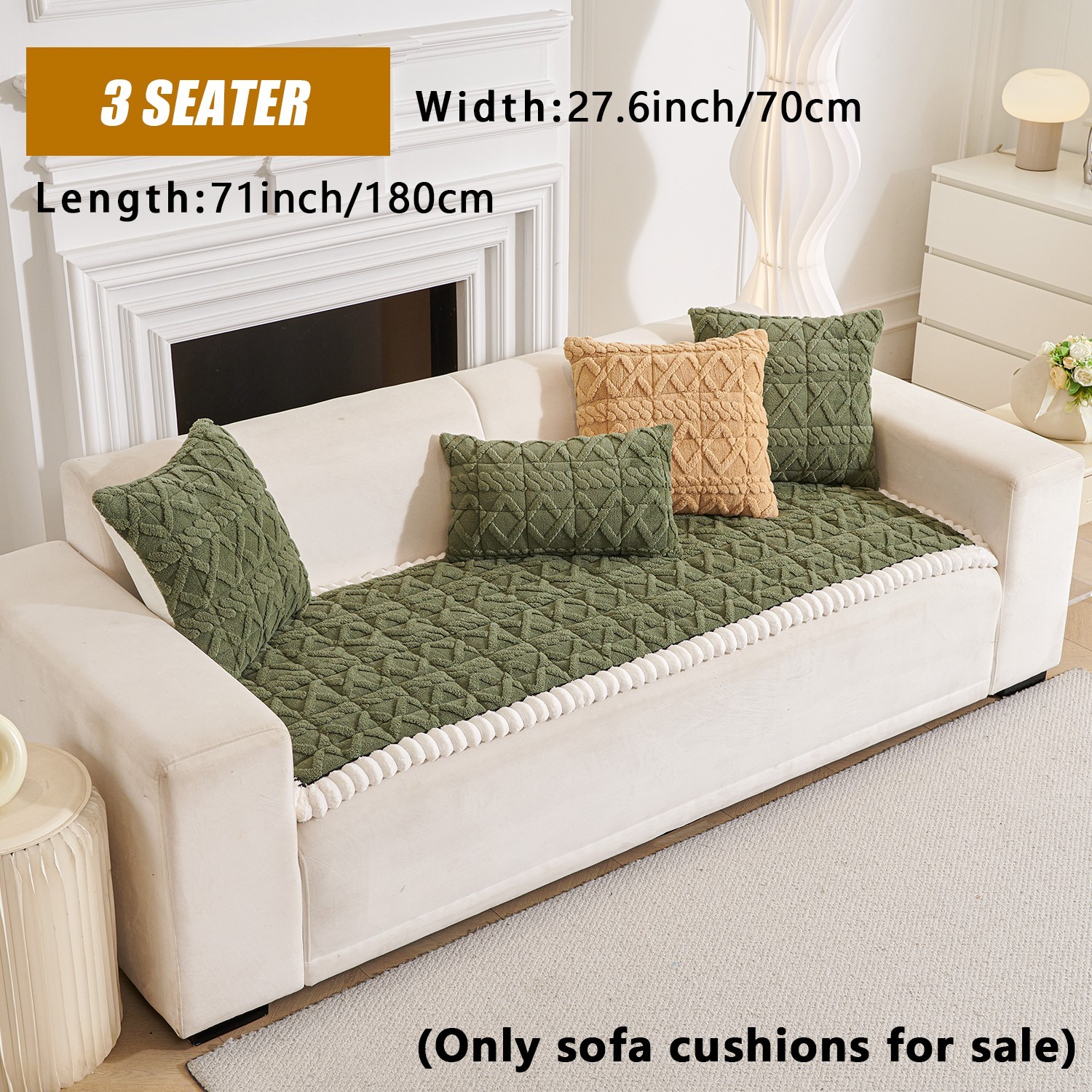 Pet plush sofa cover geometric jacquard coral anti-slip sofa cover cushion prote