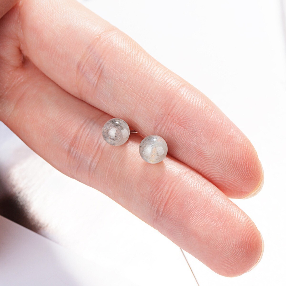 Natural Moonstone Simple and Delicate Earrings for Women Healing Crystal Jewelry