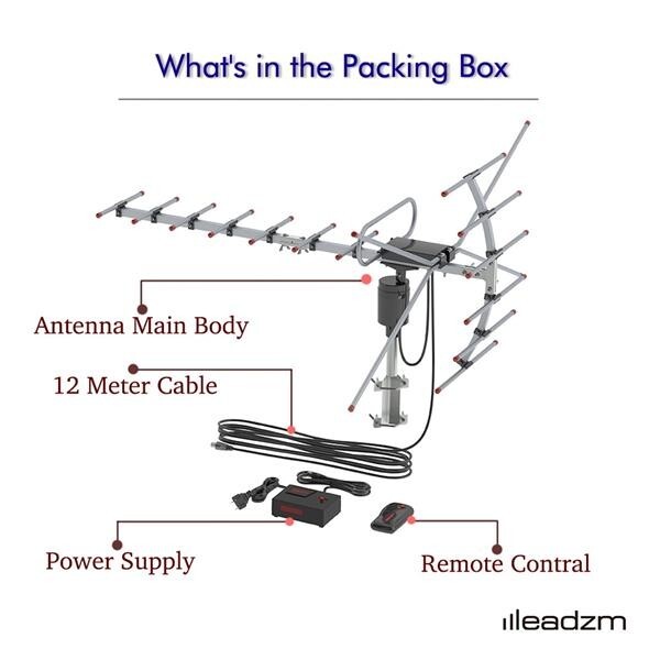 990 Miles HD 1080P Outdoor Amplified HDTV Digital TV Antenna VHF UHF 360°Rotatio