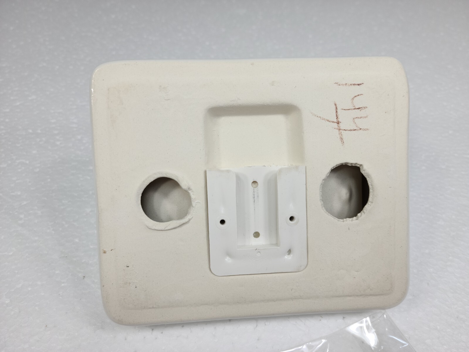 Vintage White Ceramic TP Toilet Paper Holder Screw in Drywall Mid Century Modern