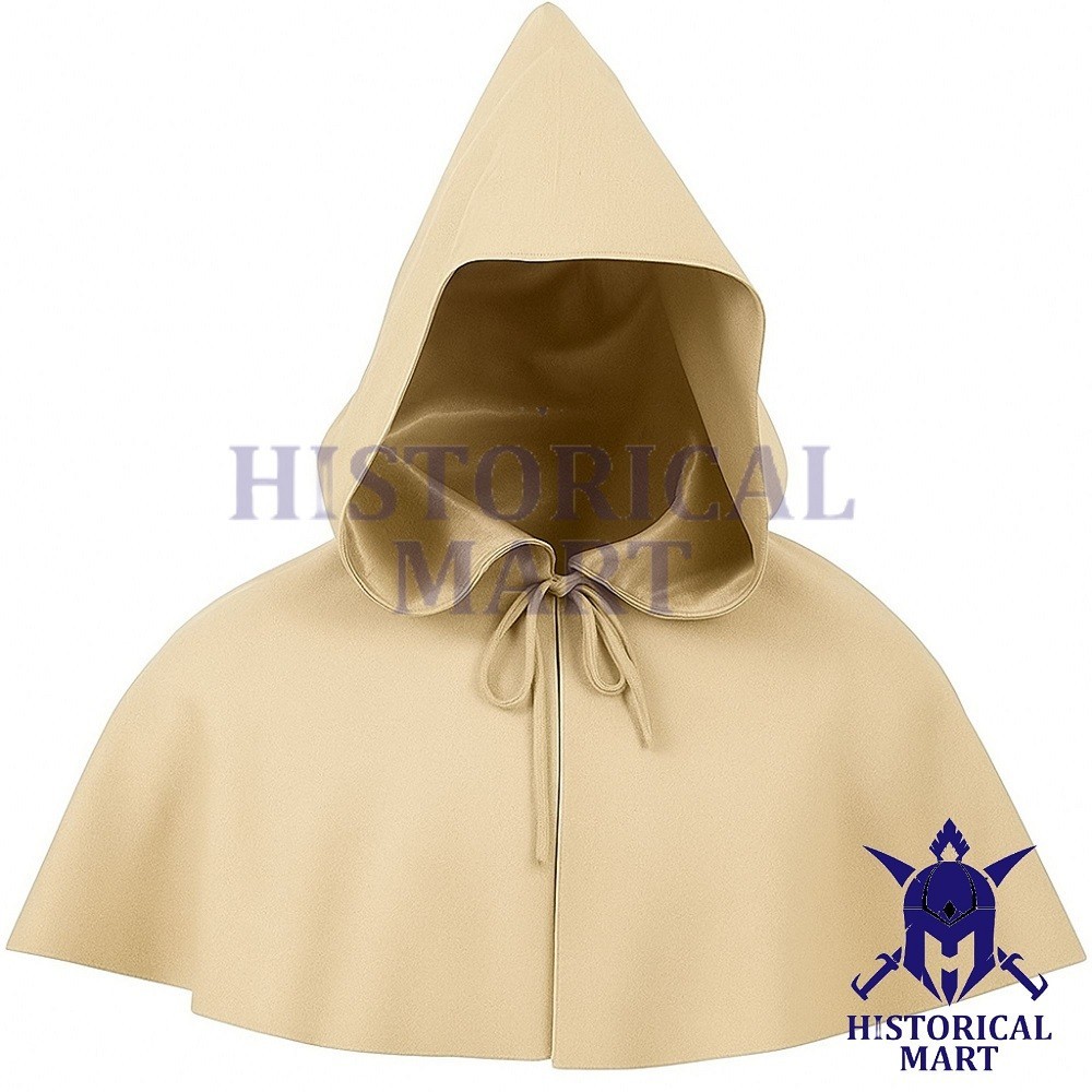 Medieval Cotton Hood Cowl – Authentic Renaissance LARP Hood Armor Accessory