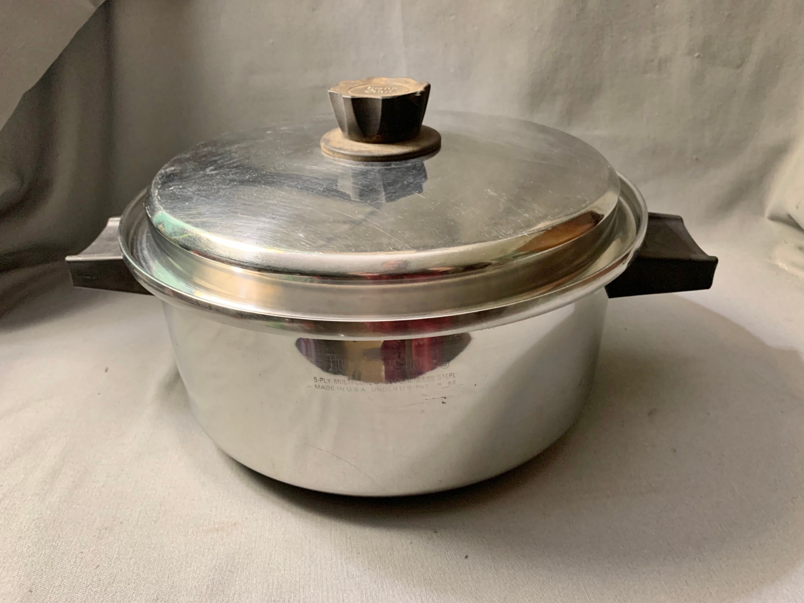 Lustre Craft Stainless Steel T304 5-Ply Multi Core Stock Pot Dutch Oven Lid USA