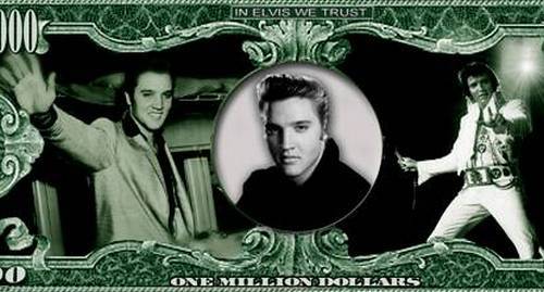 Elvis Presley Million Dollar Bill Play Funny Money Novelty Note + FREE SLEEVE