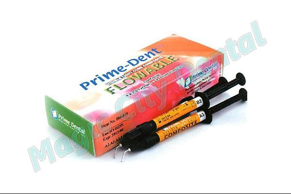 Prime-Dent Flowable Light Cure Dental Composite 4 Syringe Kit - A2 #004-010A2