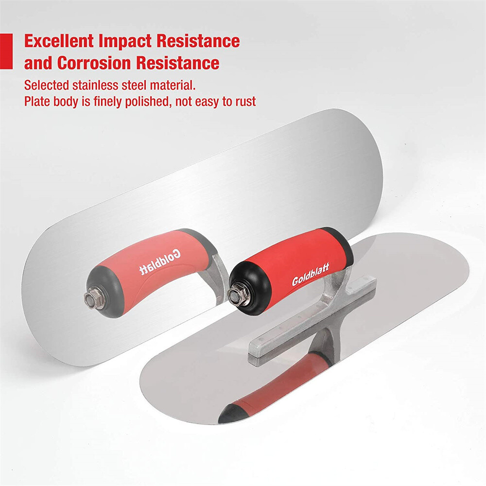 2PC Stainless Steel Trowel Set With16'' x 4-1/2'' & 14'' x 4'' Finishing Trowels