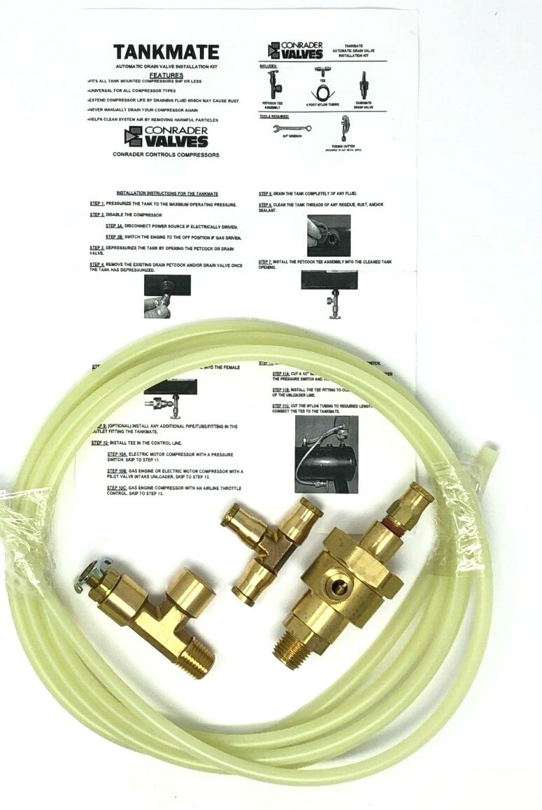 CONRADER WV-1-1K Pneumatic Automatic Tank Drain Kit No Power Needed