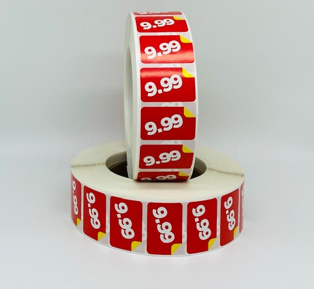 1 Roll of 1000 1.5"x1" $9.99 Product Price Point Red & Yellow Labels Stickers