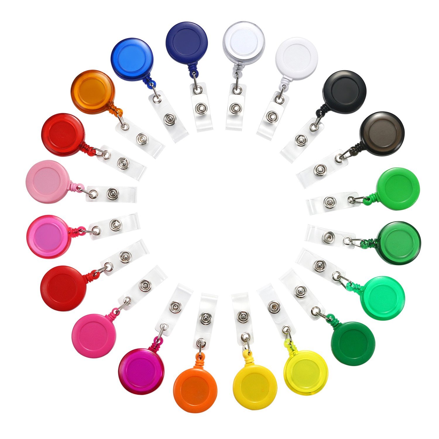 20pc Clip On Retractable Badge Holder ID Name Reel Card Holders For Nurse Doctor