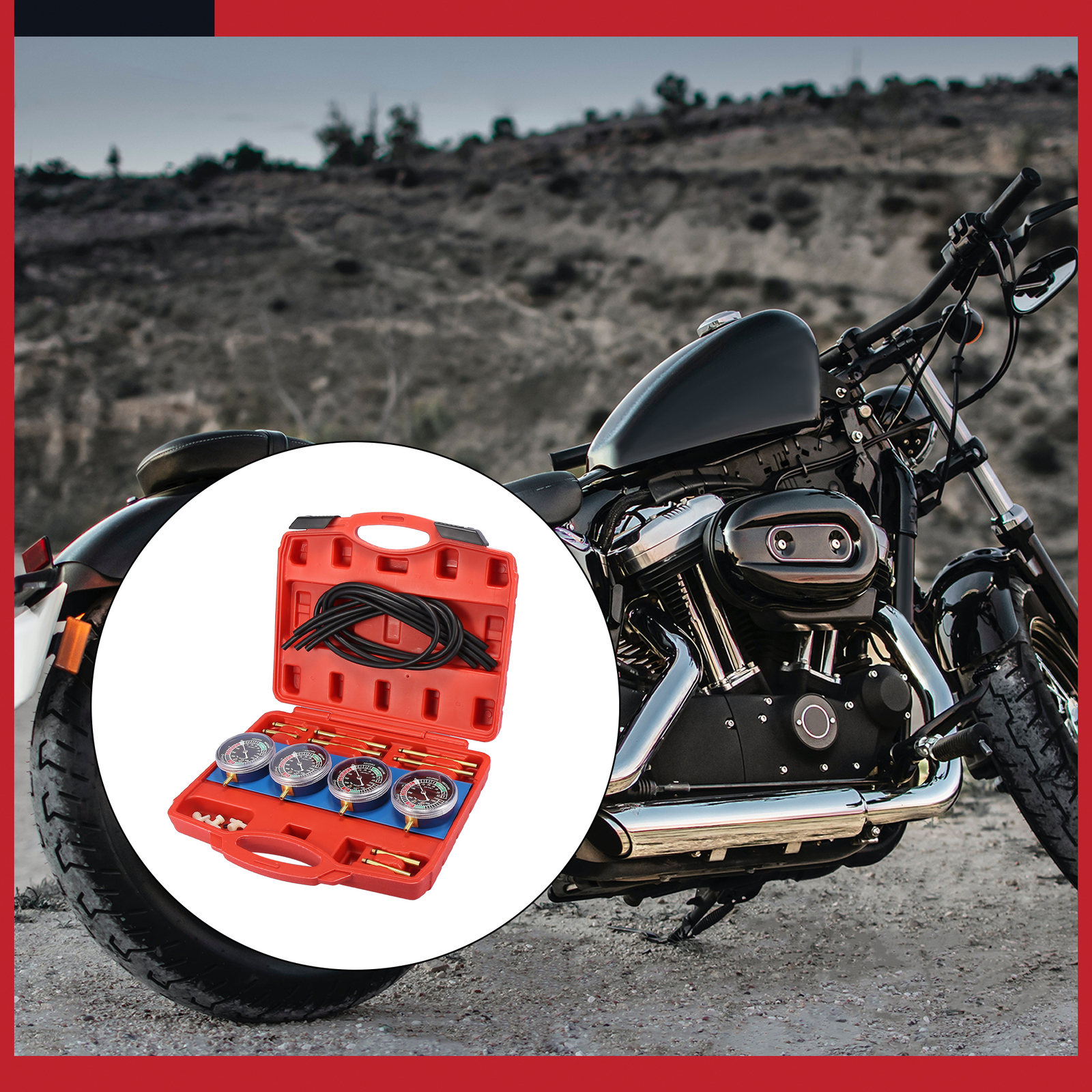 Universal Motorcycle Fuel Vacuum Carburetor Synchronizer Tool Kit Pack of 1