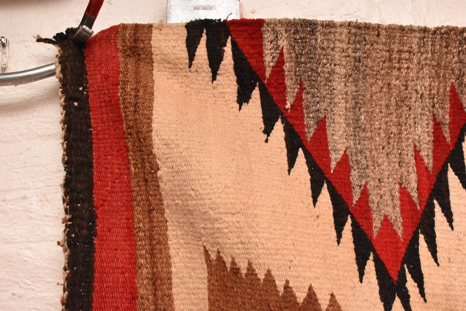 Antique Navajo Large Rug Native American Indian Weaving 62x31 Textile Vintage