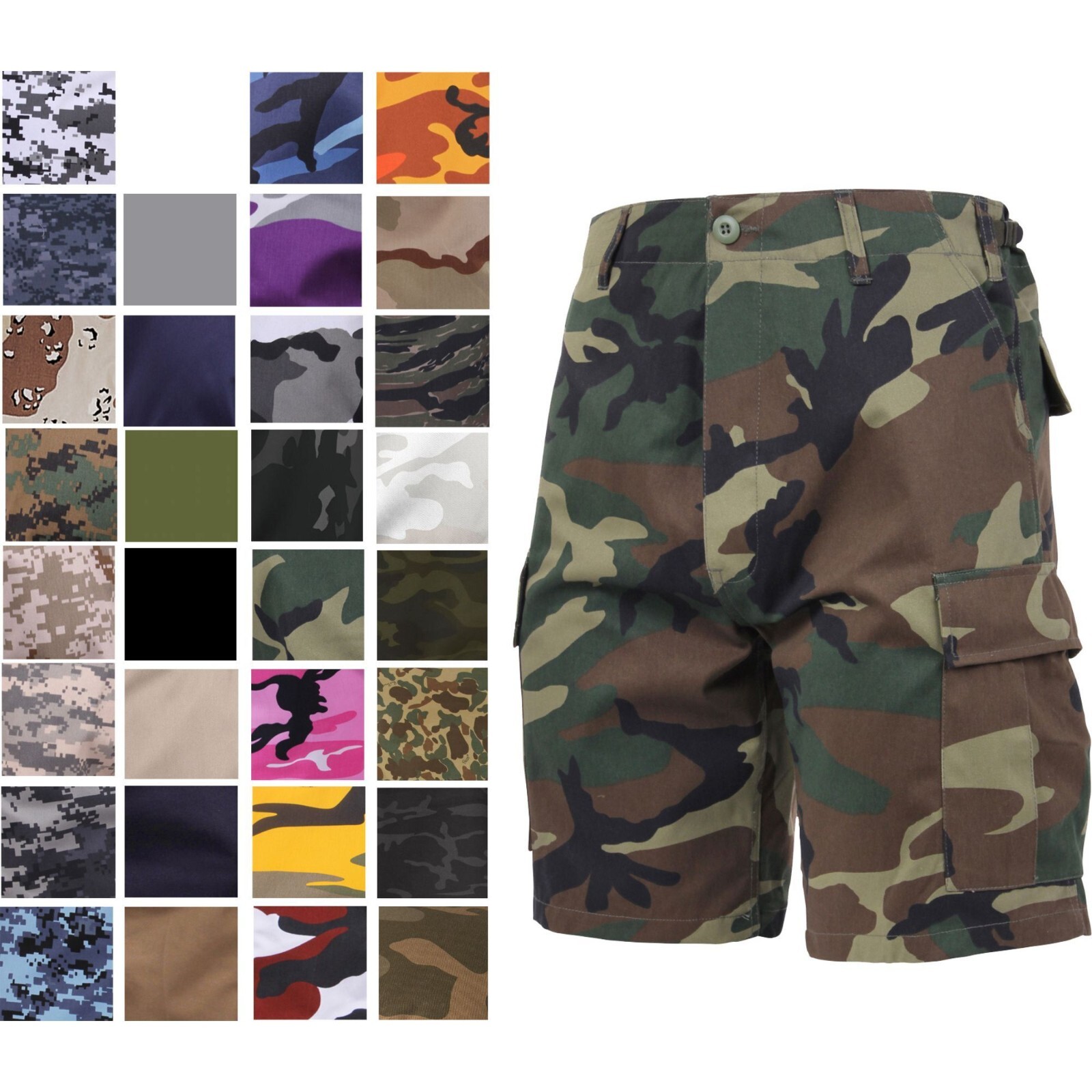 Tactical BDU Shorts Military Camo Cargo Shorts Army Fatigues Camouflage Uniform