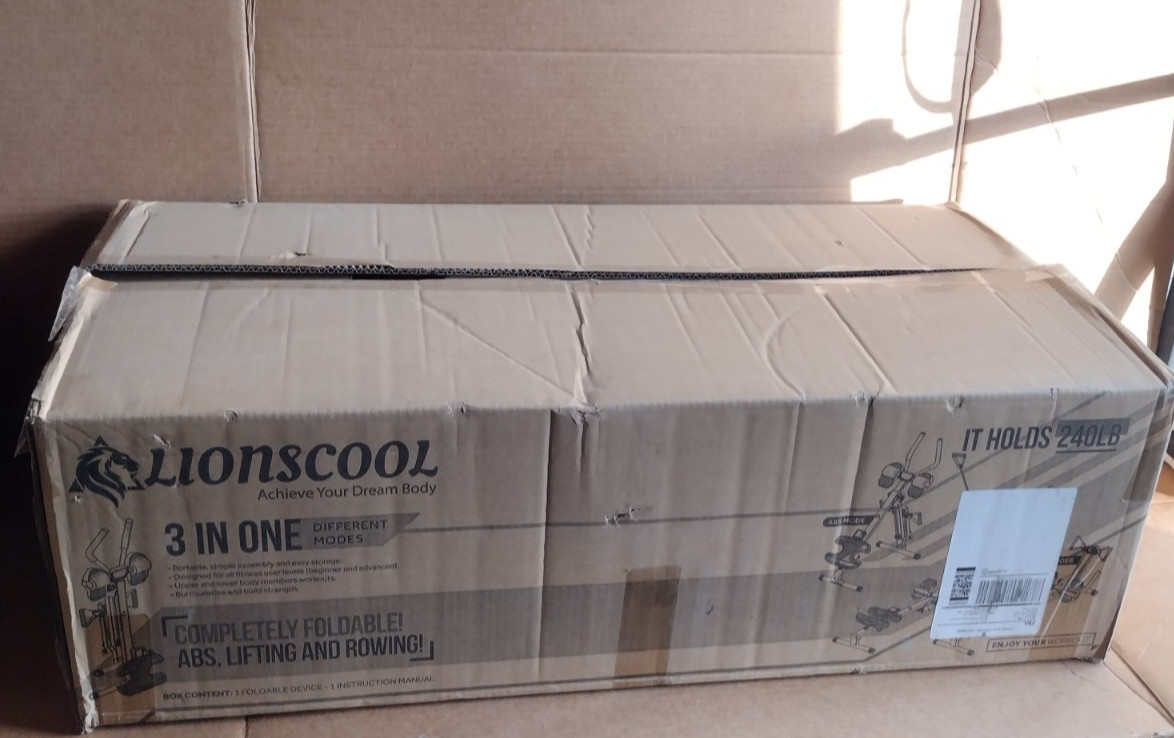 LIONSCOOL 3 IN ONE Exercise Fitness ABS,LIFTING AND ROWING MACHINE W/ LCD SCREEN