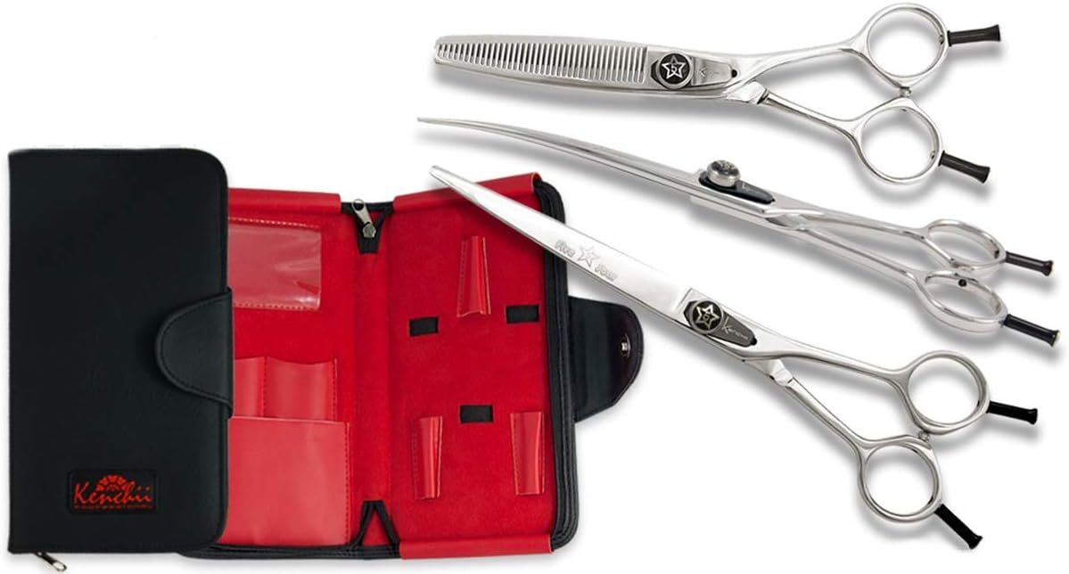 Kenchii Five Star Even Handle Grooming Shears Multiple Lengths, Thinners, & Sets