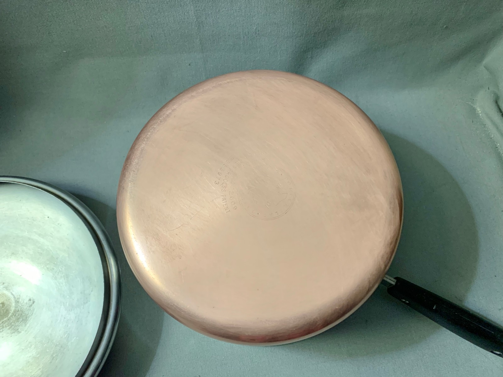 VTG PRE 68 REVERE WARE 4 QT SAUCE POT PAN LONG HANDLE LID COPPER STAINLESS STEEL