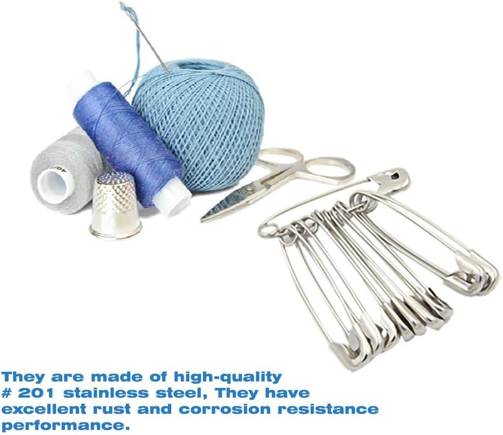 80Pcs Extra Large Safety Pins 2.2 Inch (55Mm) -Heavy Duty Large Safety Pins, Sta