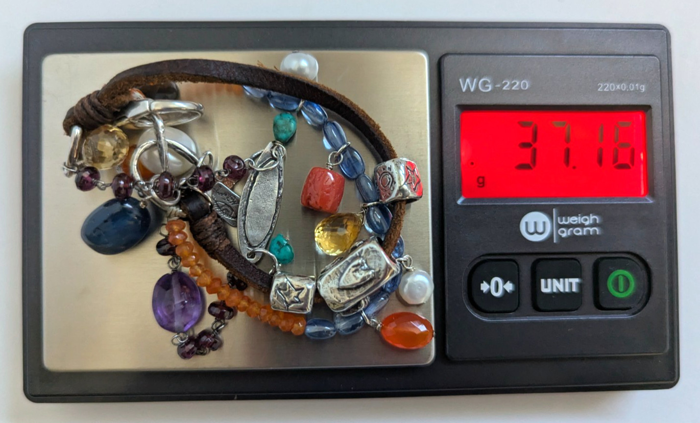 Jes MaHarry Sundance Catalog "Pacific Highway" Mixed Gemstone Sterling Bracelet