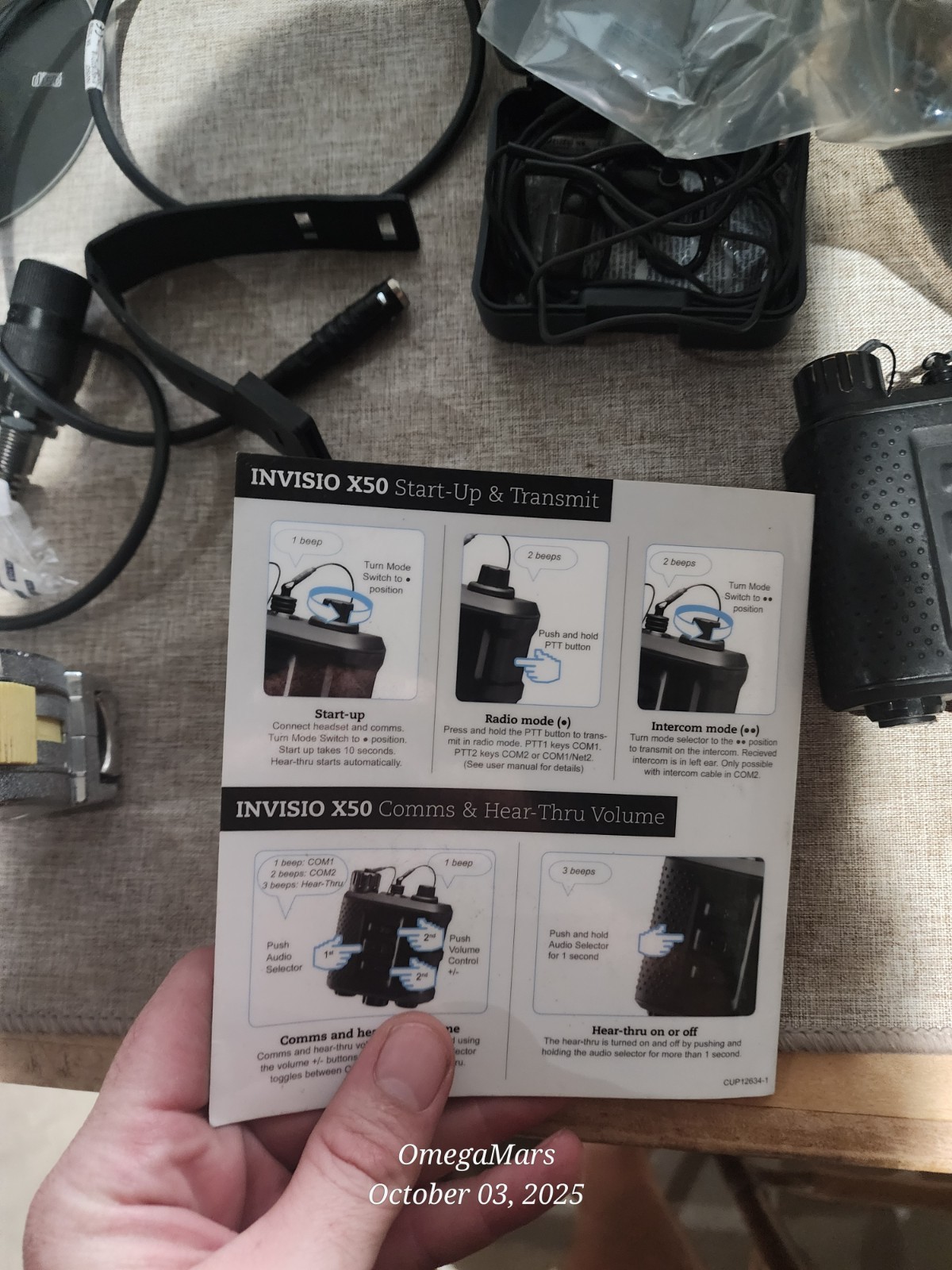 Invisio X50 TEA Dual Comm Digital Bone Conduction In-Ear Headset PTT Kit