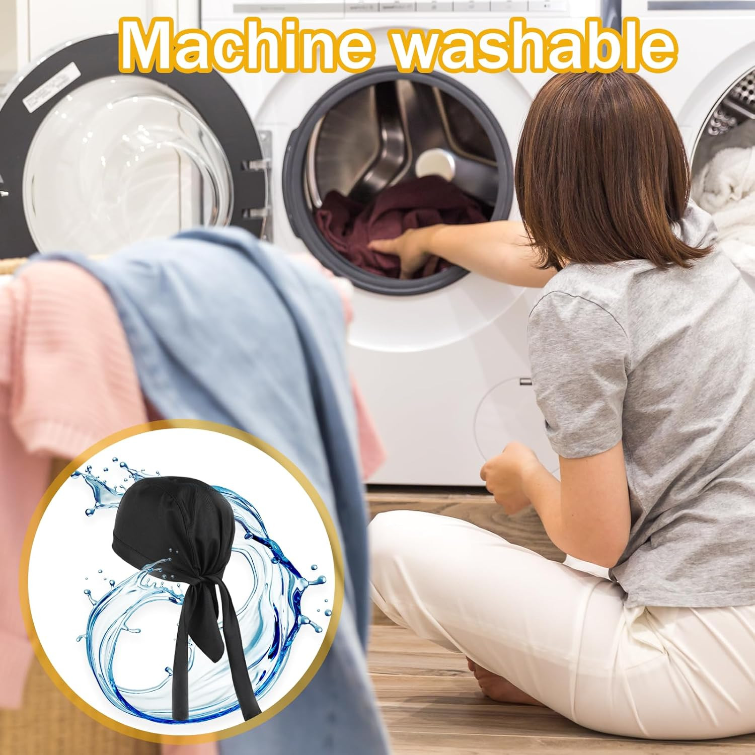 Adjustable Chef Bandanas & Skull Caps 4-Pack for Men Women