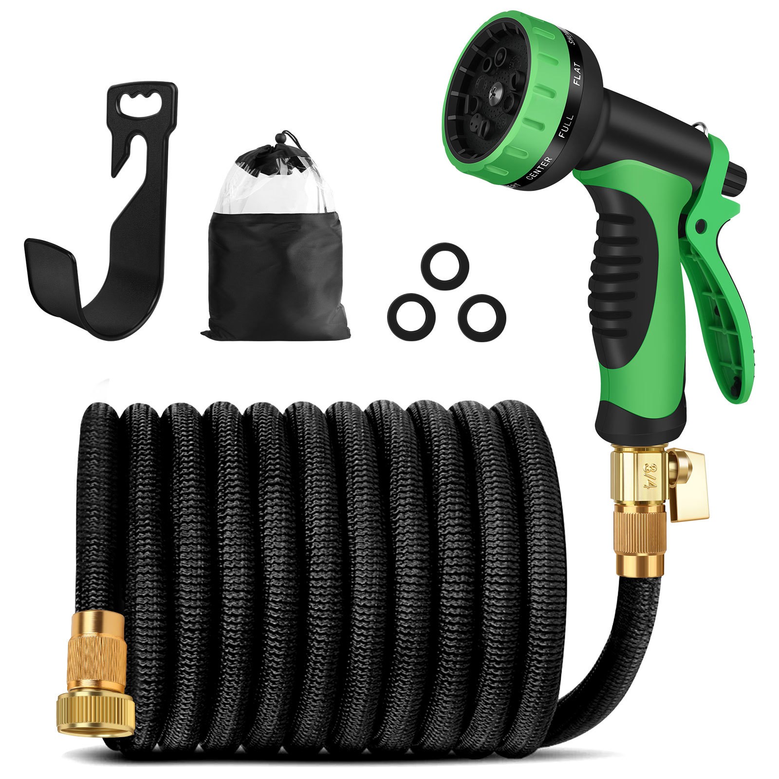 150FT Expandable Flexible Heavy Duty Garden Water Hose with 10 Mode Spray Nozzle