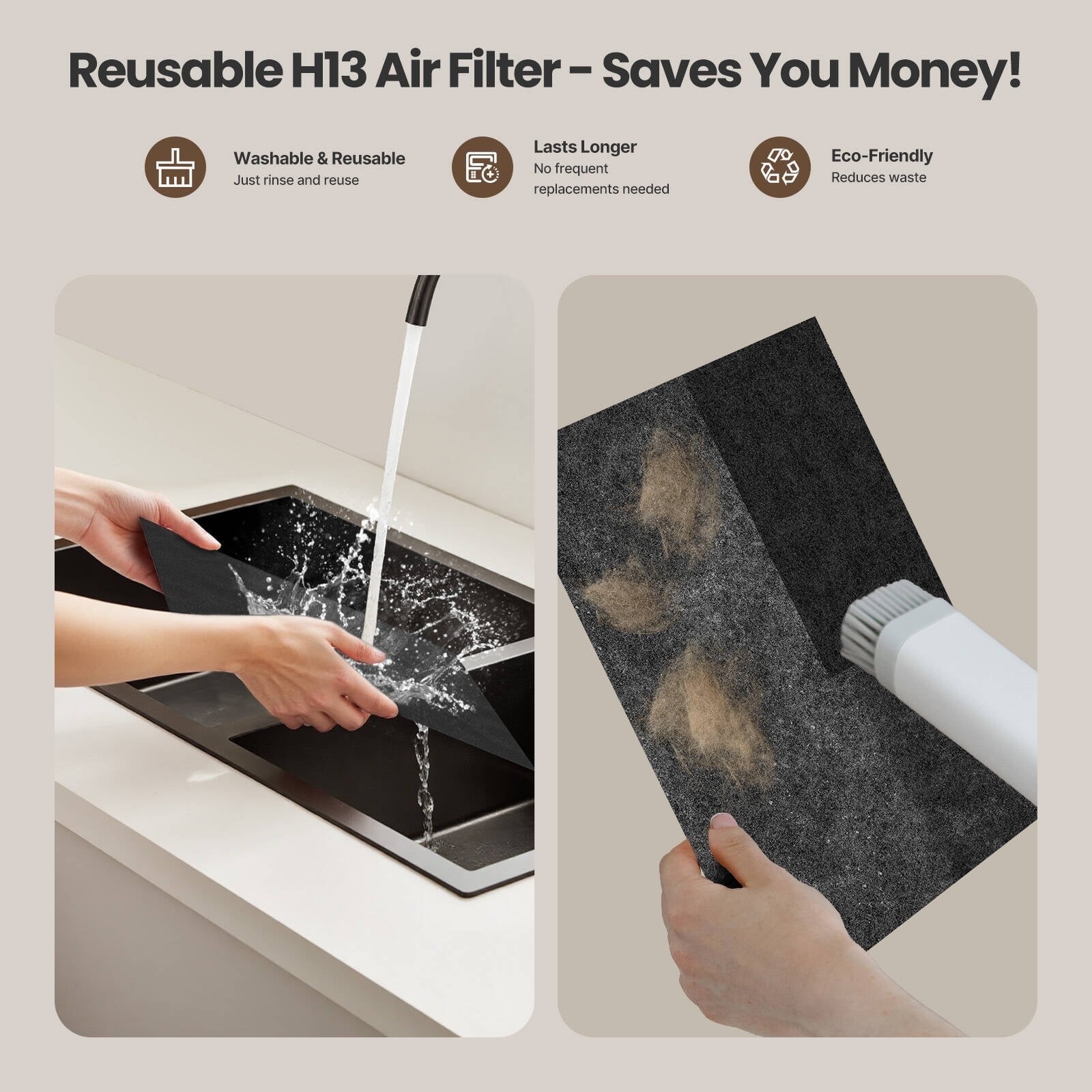 Home True HEPA Air Purifier Large Room Air Cleaner for Allergies Smoker Pet Dust