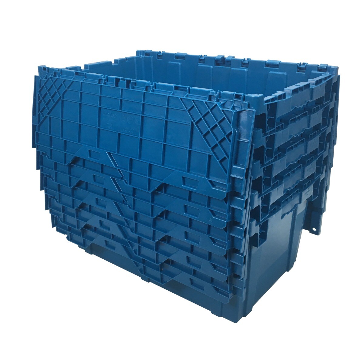 UBMOVE Storage and Packing Plastic Tote Crate Attached Lid Flip Top, 27"x16.9"x1