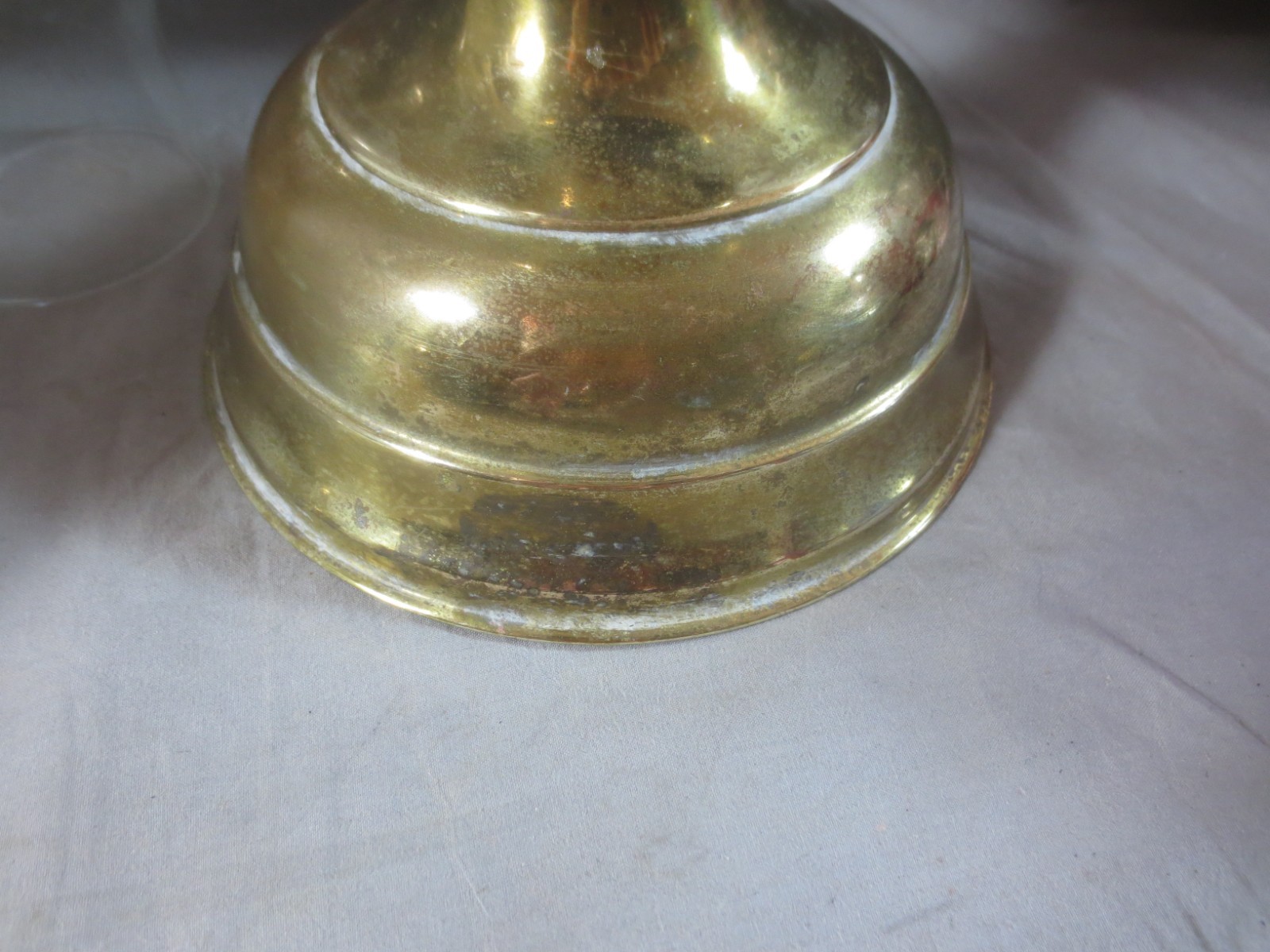 Vintage Made In England Brass Duplex Oil Lamp Chimney & Shade Shepards Hut Lamp