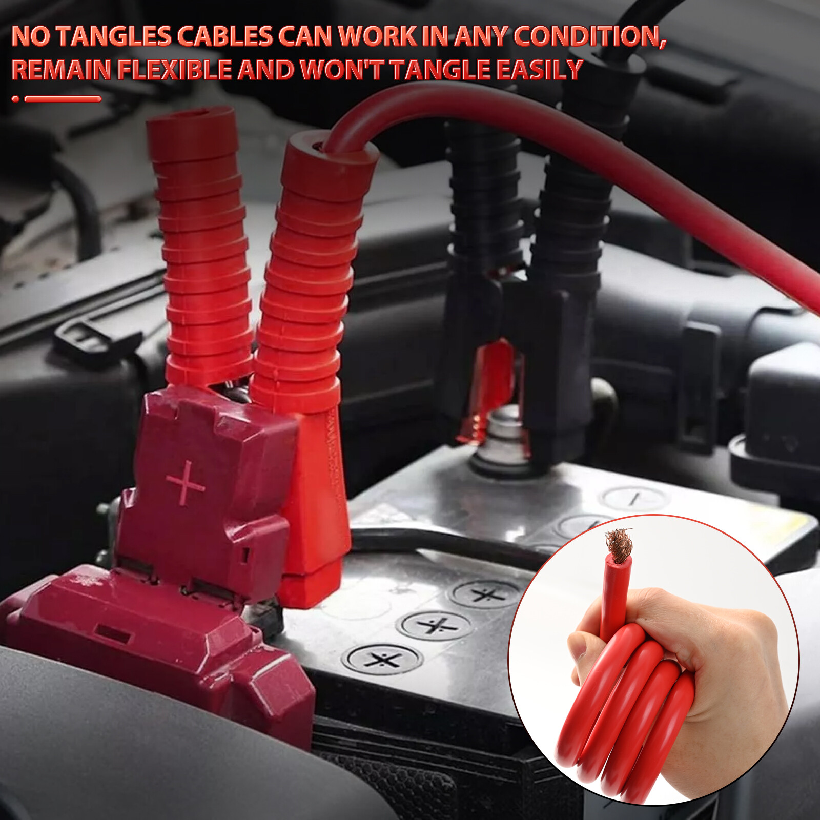 HEAVY DUTY BATTERY BOOSTER CABLE CAR EMERGENCY JUMPER 4 GAUGE 20 FT JUMP STARTER