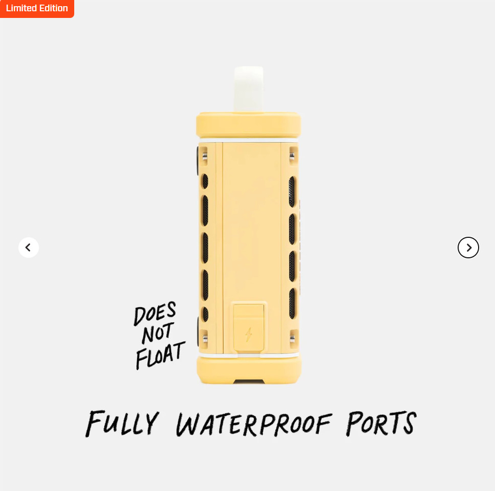 Turtlebox Ranger Loud Outdoor Bluetooth Speaker Yellow – Limited Edition NEW