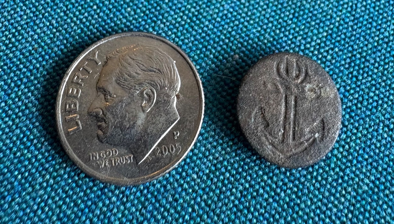 1715 Treasure Fleet Recovered Button by Dell Winders/treasure diver