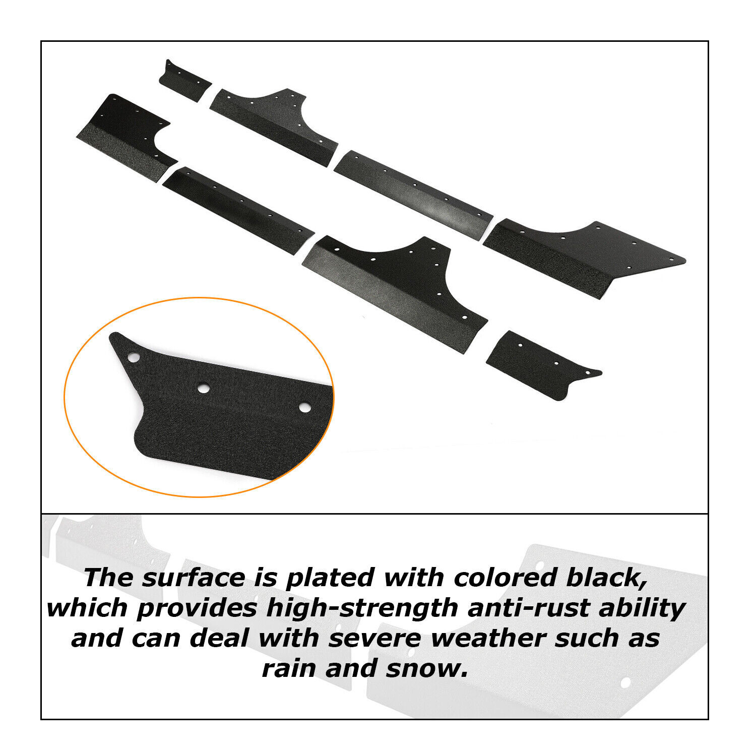 NEW 4 Door Body Armor Cladding Rocker Guards Set For Jeep Wrangler JK JKU 07-18