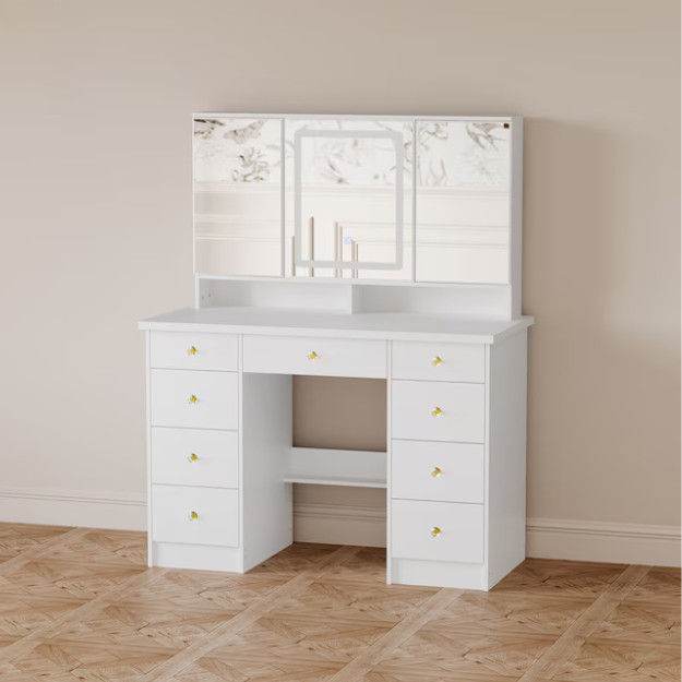 FUFU&GAGA 43.3-in White Makeup Vanity