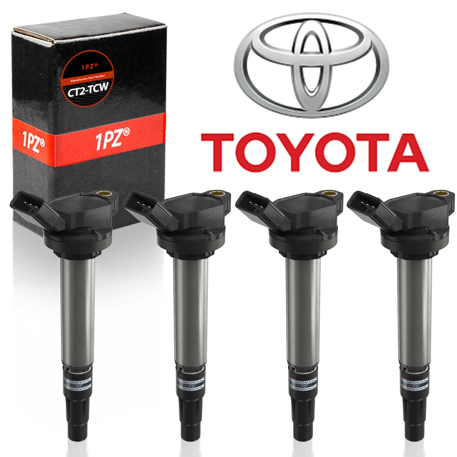 4PCS Genuine Ignition Coil 90919-02258 Denso 673-1310 For Toyota Corolla Prius