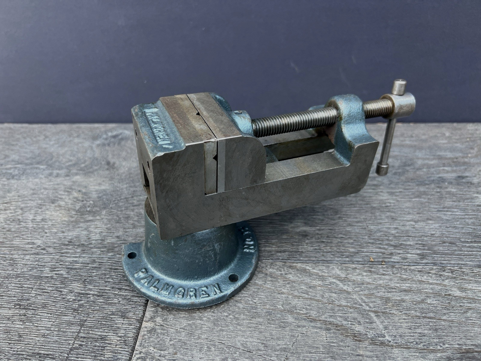 Vintage Palmgren Drill Press Vise w/ Cast Iron Swivel Base/Stand - 2.5" Jaws